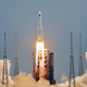 The rocket carrying the space station module lifted off from the Wenchang Space Launch Center.